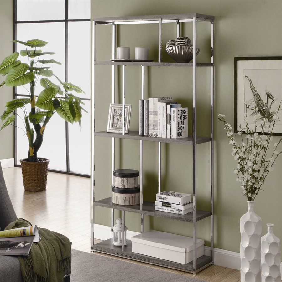Monarch Specialties Dark Taupe Wood 4 Shelf Bookcase At Com