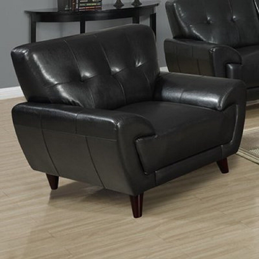 Monarch Specialties Black Bonded Leather Accent Chair at Lowes.com