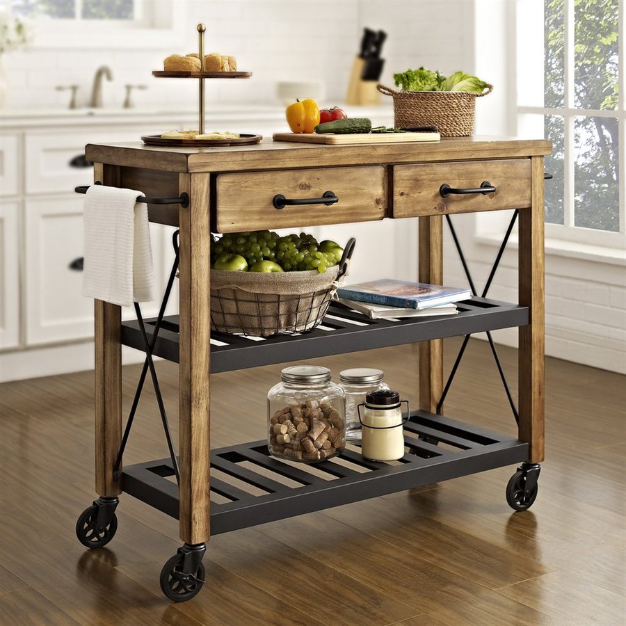 Shop Crosley Furniture Brown Rustic Kitchen Cart at