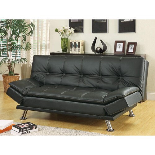Write A Review About Coaster Fine Furniture Black Vinyl Sofa Write A Review About Coaster Fine Furniture Black Vinyl Sofa