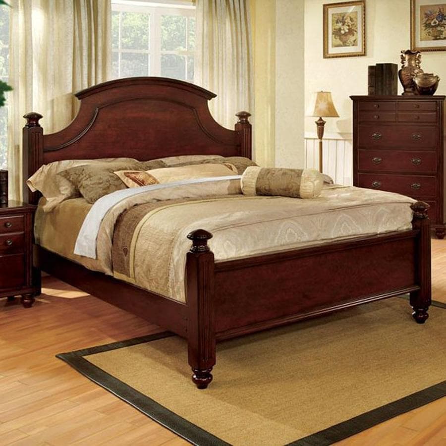Shop Furniture Of America Gabrielle Cherry King 4 Poster Bed At