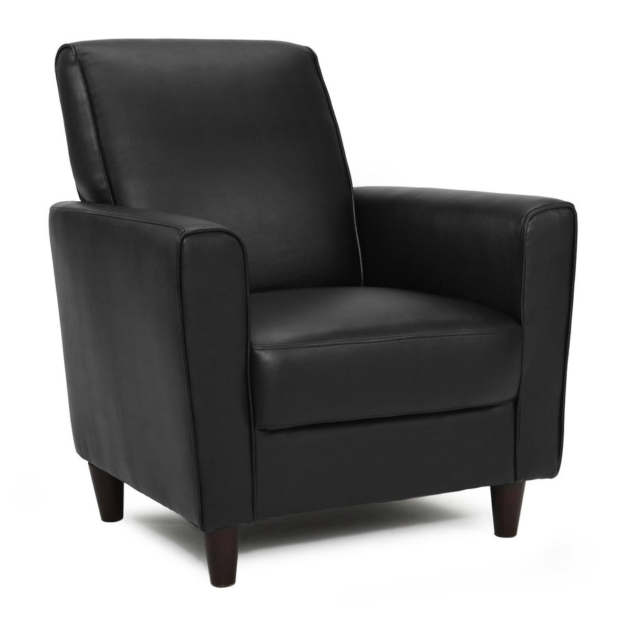 DHI Enzo Casual Black Faux Leather Accent Chair at