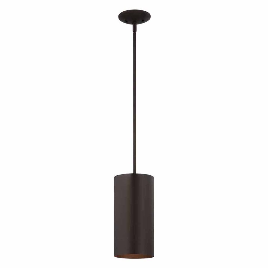 Volume International Antique Bronze Mini Cylinder Standard Volume International Antique Bronze Mini Cylinder Standard Outdoor Pendant