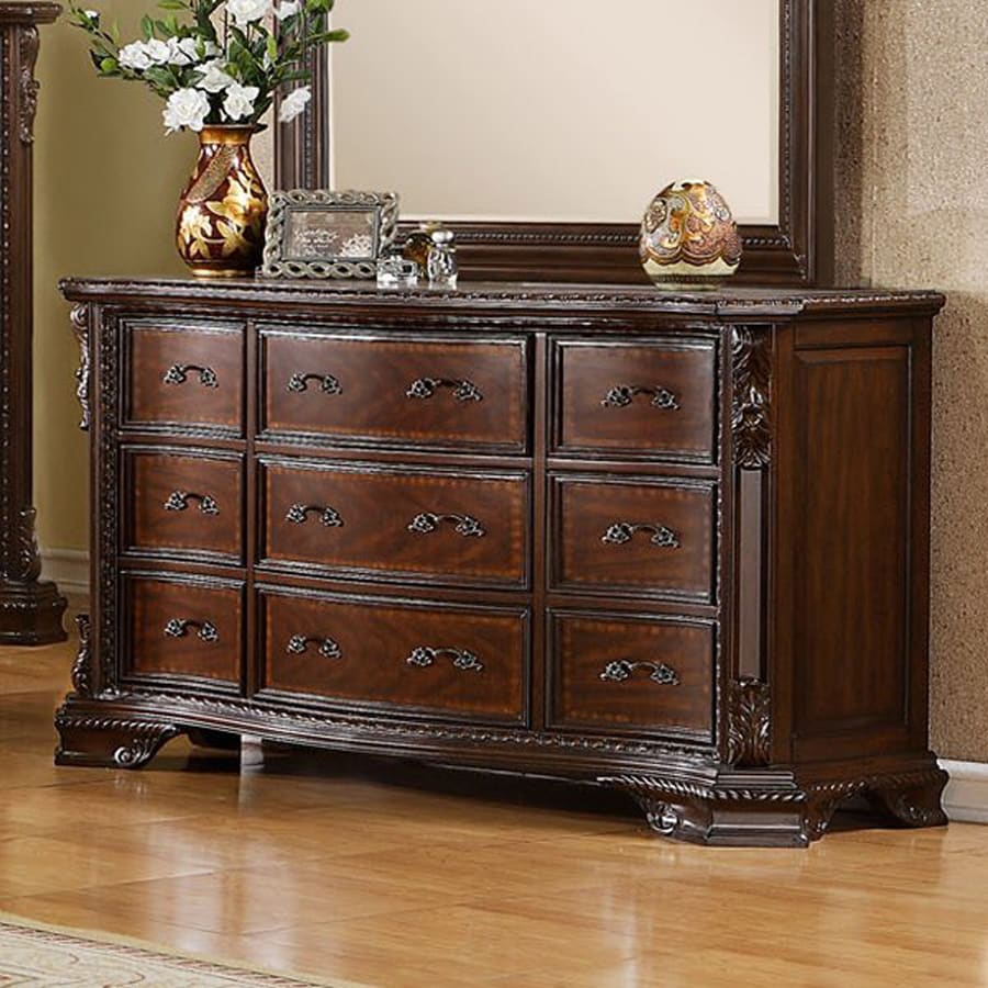 Shop Furniture of America South Yorkshire Brown Cherry 9Drawer Dresser