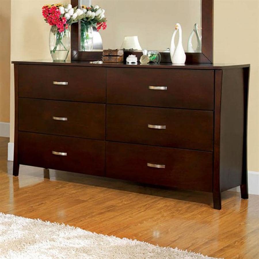 Furniture of America Midland Brown Cherry 6Drawer Dresser at