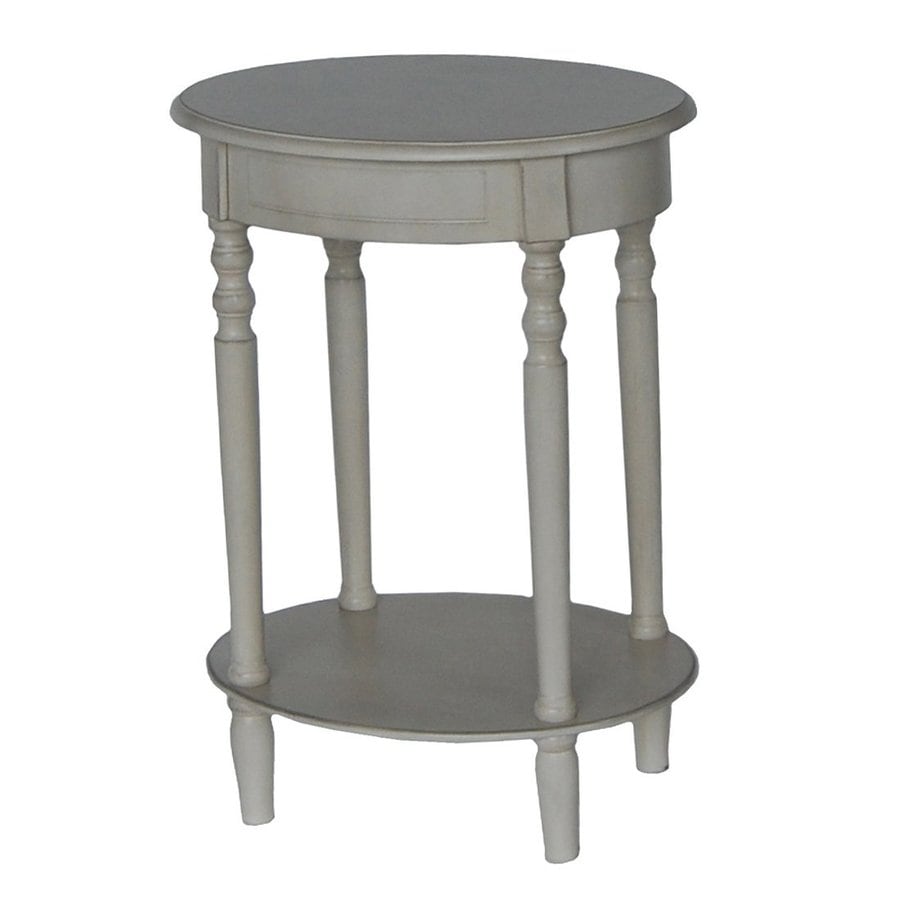 Shop Decor Therapy Simplify Antique White Chinese Oak Oval End Table at ...