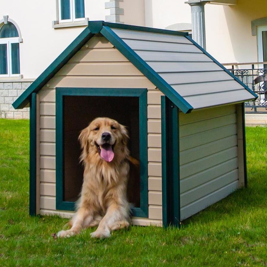 New Age Pet 3.025-ft x 2.658-ft x 3.008-ft Composite Dog House in the ...