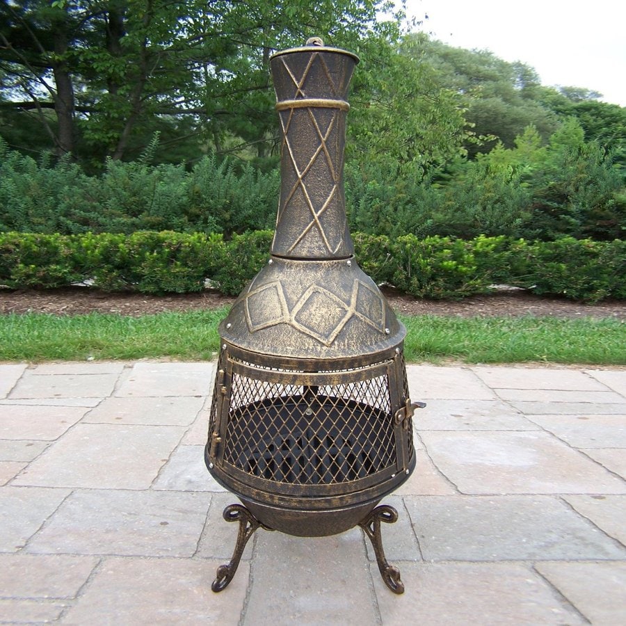 Shop Outdoor Fireplaces at Lowes.com - Oakland Living Antique Bronze Cast Iron Outdoor Wood-Burning Fireplace
