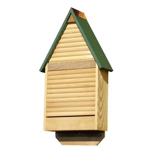 Heartwood 12in W x 22in H x 4in D Green Wood Bat House at