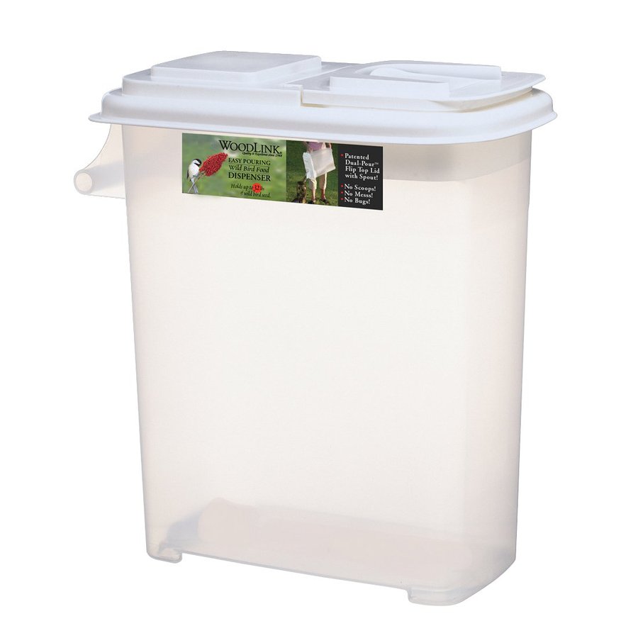 WoodLink 32 Quart(S) White Plastic Bird Feeder Seed Container at