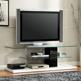 Television Stands At Lowes Furniture Of America Neapoli White Black Tv Cabinet