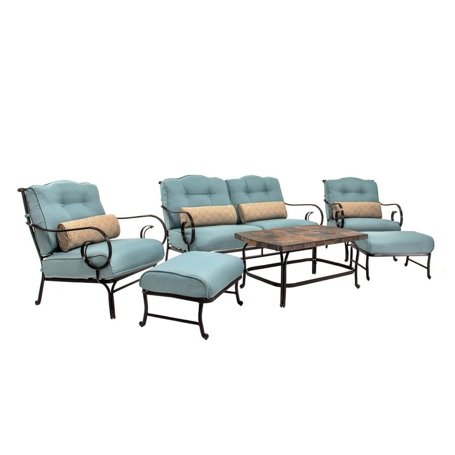 Hanover Outdoor Furniture Oceana 6-Piece Steel Frame Patio ...