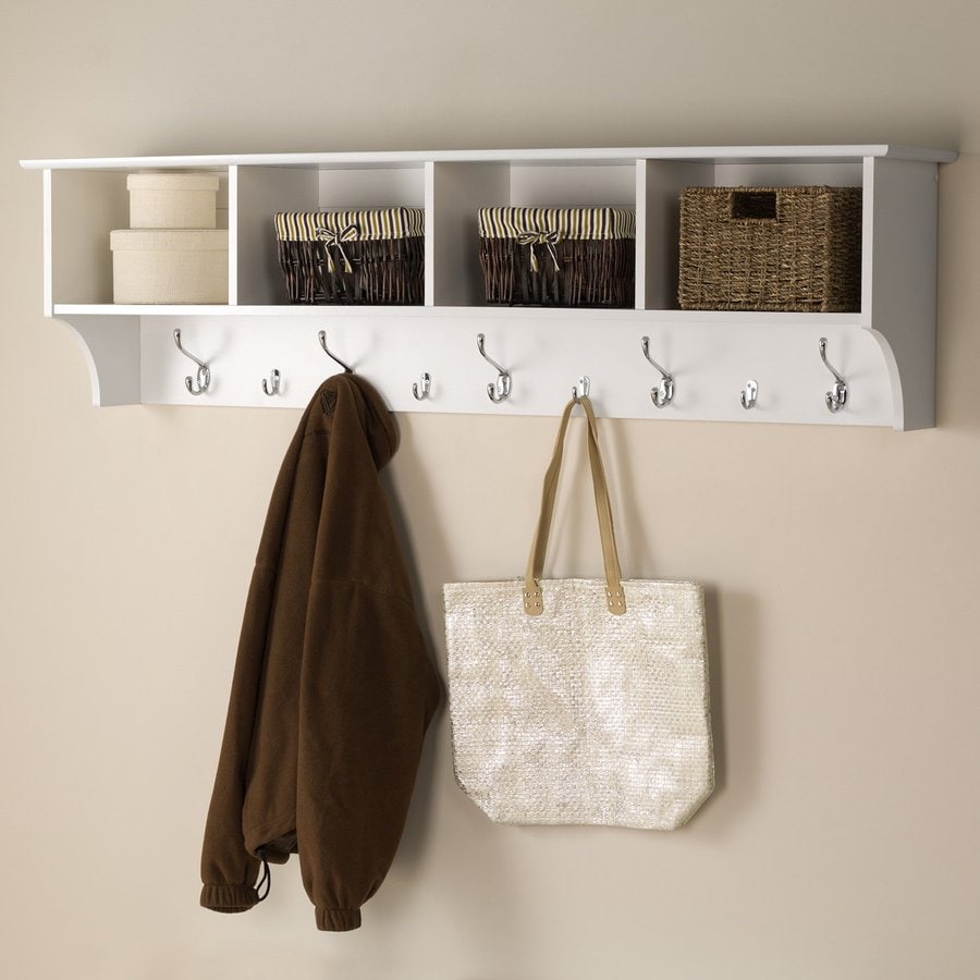 Shop Prepac Furniture White 9Hook Wall Mounted Coat Rack