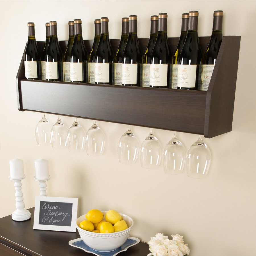 Shop Prepac 18-Bottle Espresso Wall-Mount Wine Rack at Lowes.com