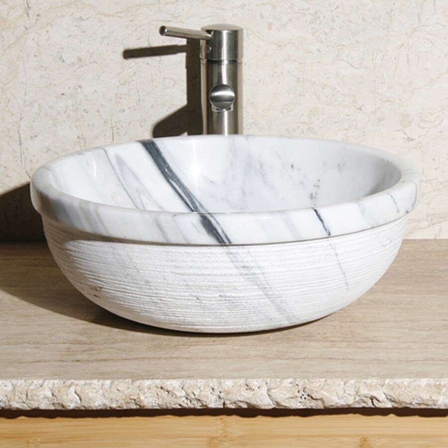 Allstone New Zebra Marble Vessel Round Bathroom Sink at