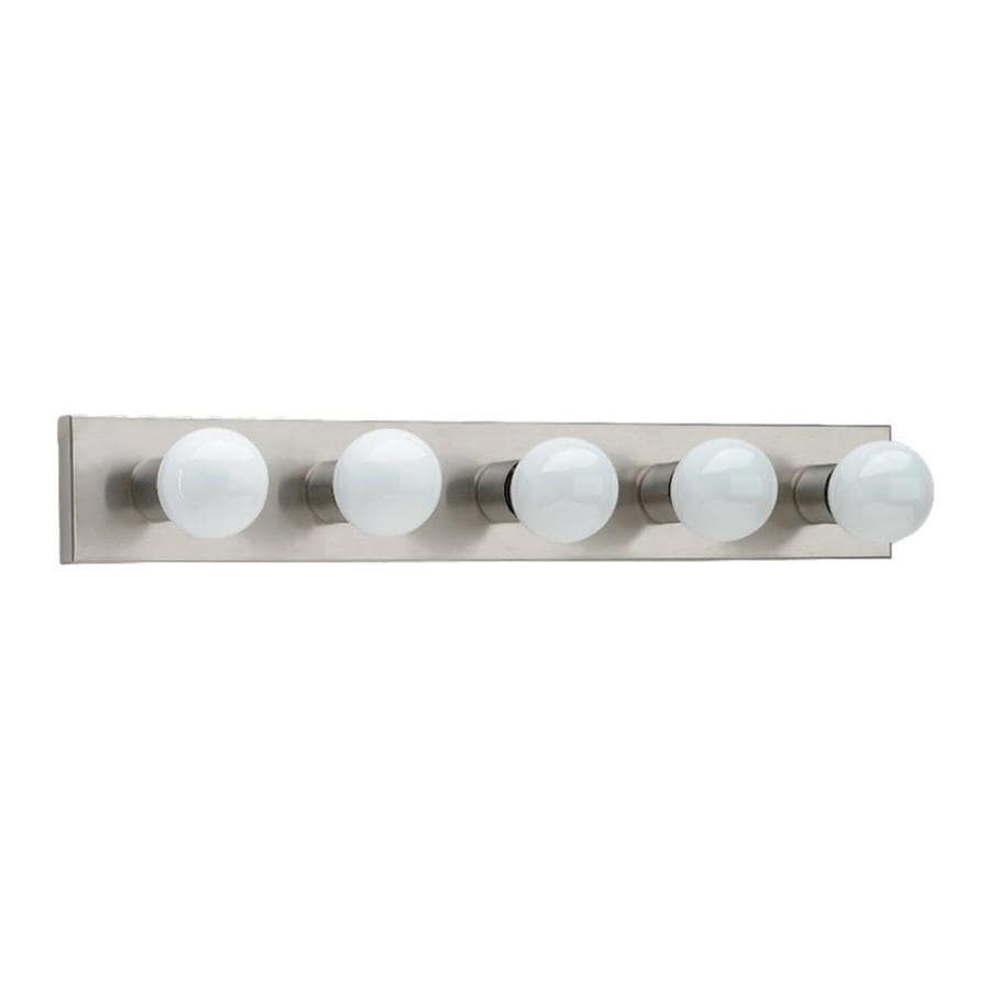 Shop Sea Gull Lighting Center Stage 5-Light Brushed Stainless Vanity Light Bar at Lowes.com