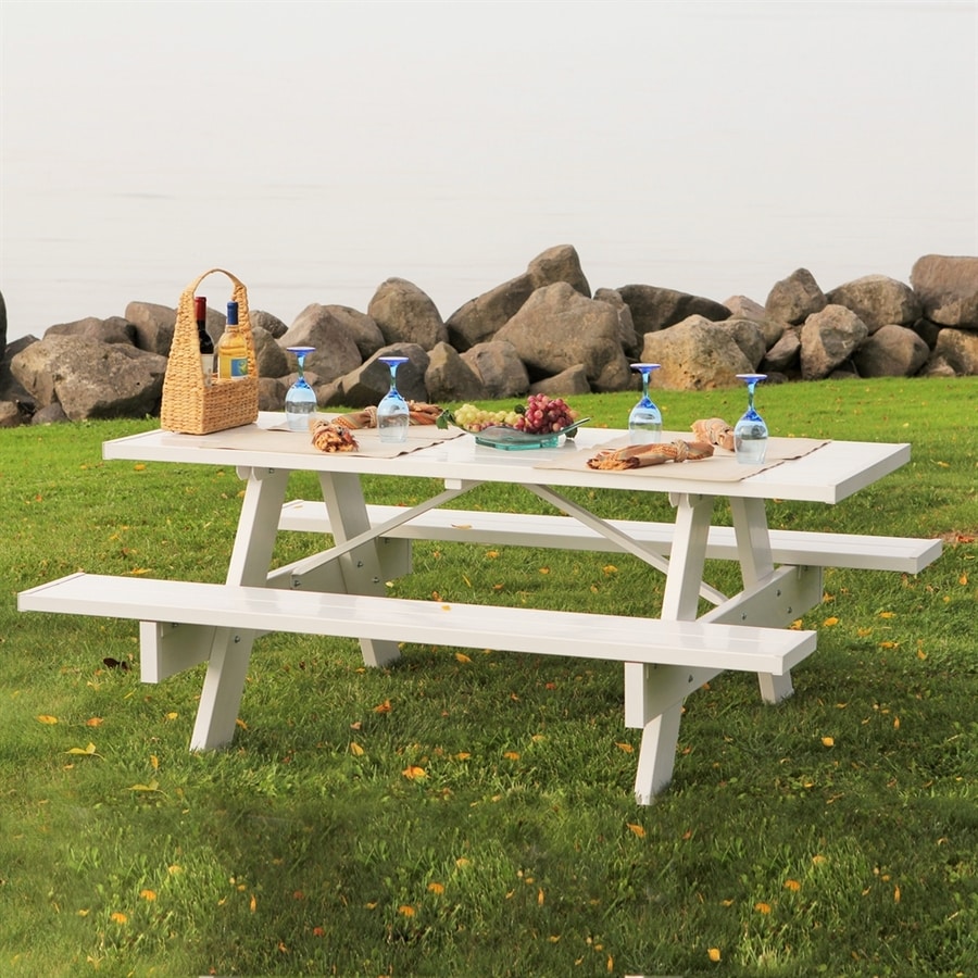 Shop Dura-Trel 9-ft White PVC Rectangular Picnic Table at 