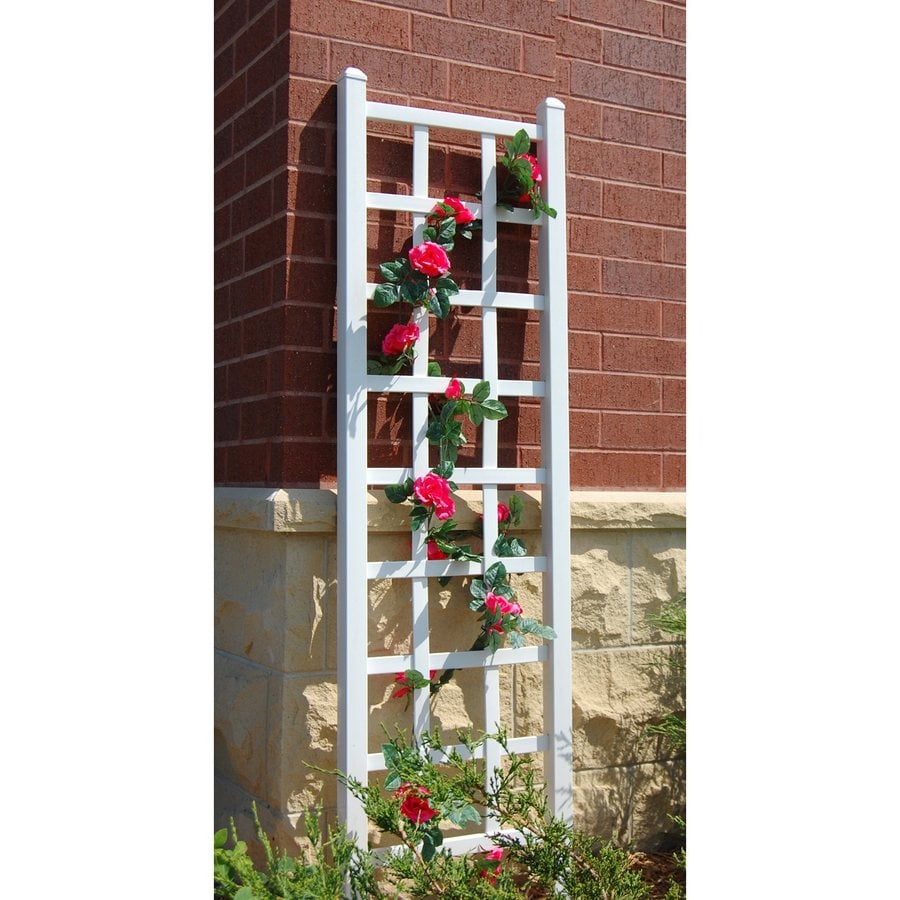 DuraTrel 22in W x 75in H White Traditional Garden Trellis at