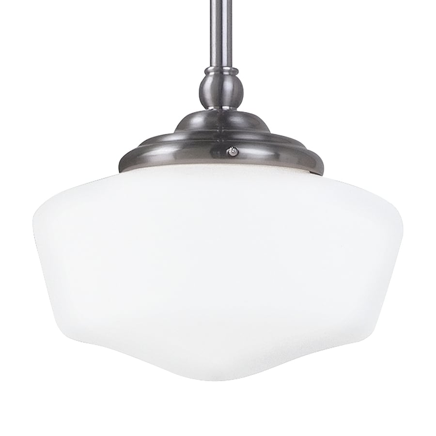 Sea Gull Lighting Academy Brushed Nickel Mini Transitional White Glass ...