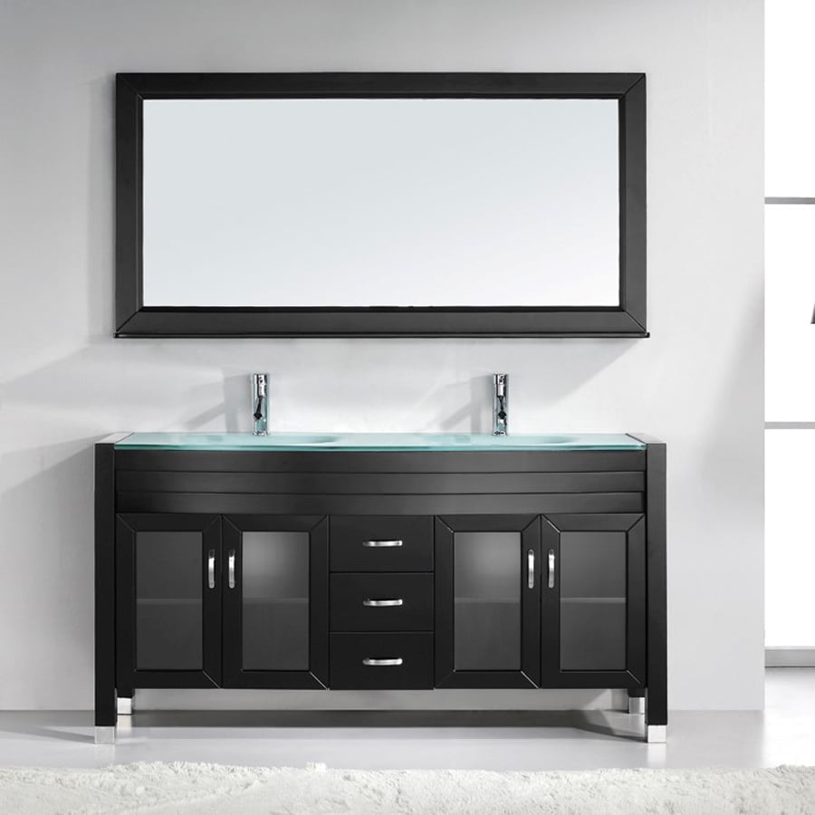 Virtu Usa Ava Espresso Integral Double Sink Bathroom Vanity Virtu Usa Ava Espresso Integral Double Sink Bathroom Vanity With Glass Top Common 63