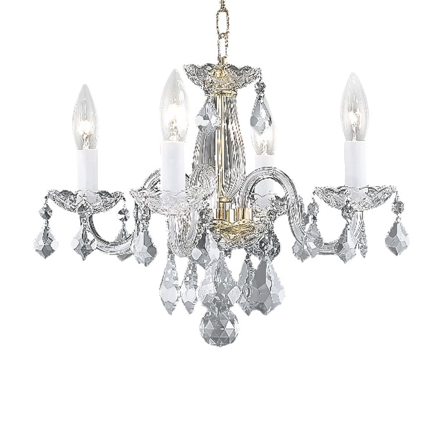Elegant Lighting Rococo 15 In 4 Light Gold Crystal Elegant Lighting Rococo 15 In 4 Light Gold Crystal Candle Chandelier
