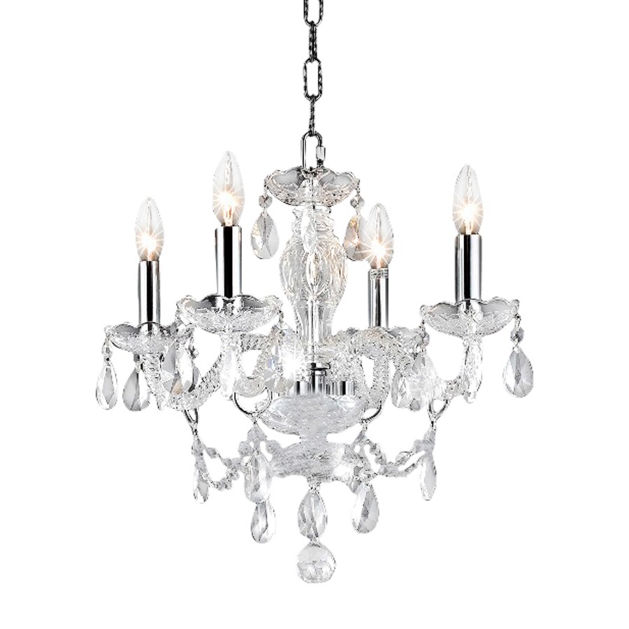 Shop Elegant Lighting Princeton 17in 4Light Chrome Crystal Crystal Candle Chandelier at Lowes.com