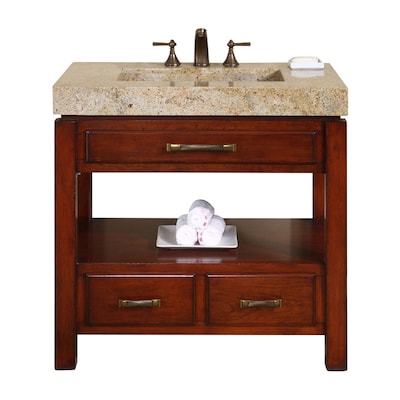 Silkroad Exclusive Stanton Natural Cherry Integral Single Sink Natural Cherry Integral Single Sink