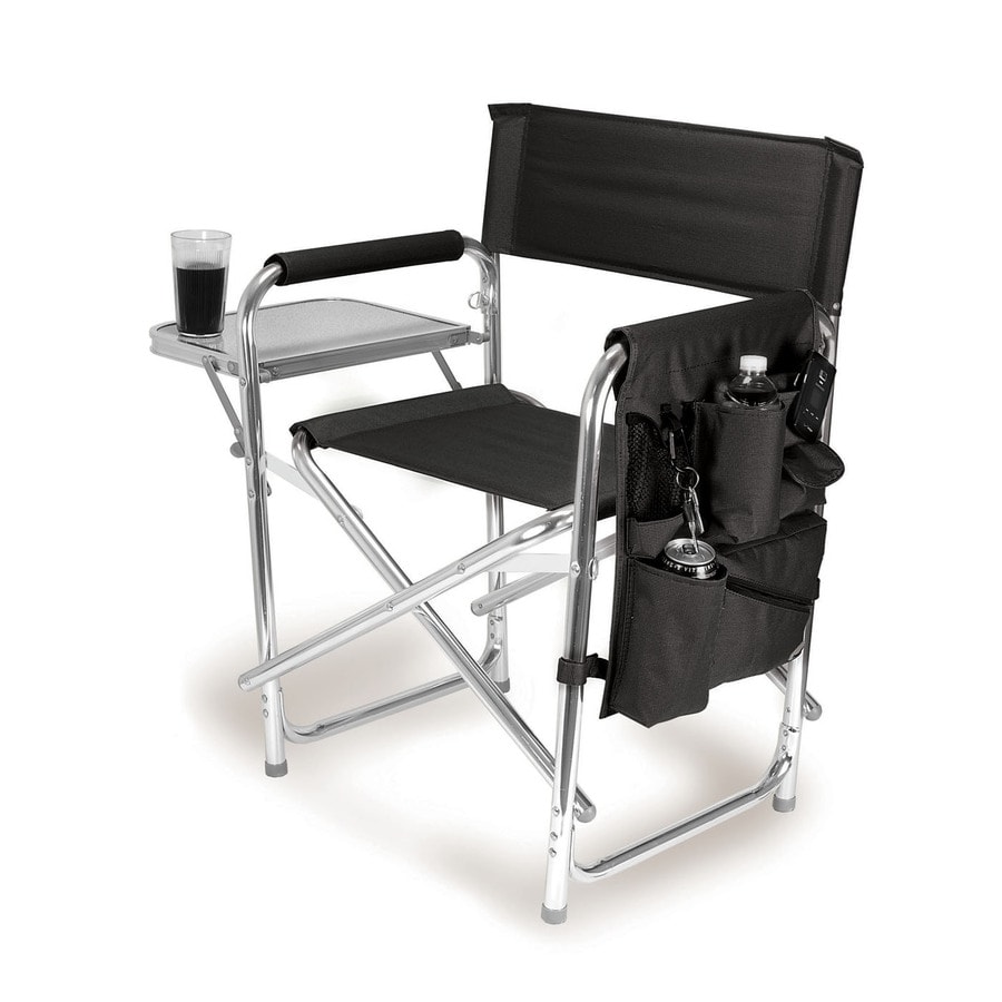 Picnic Time Black Aluminum Folding Camping Chair at Lowes.com