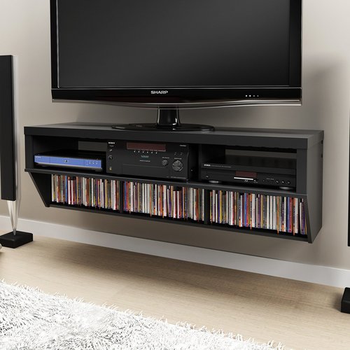 Prepac Black WallMounted TV Stand in the TV Stands department at