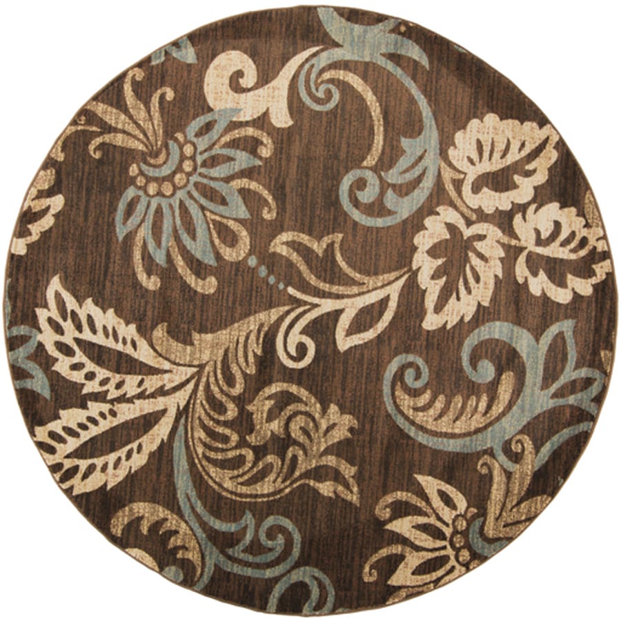 Surya Riley Brown Blue Round Indoor Nature Area Rug Common Actual Surya Riley Brown Blue Round Indoor Nature Area Rug Common Actual