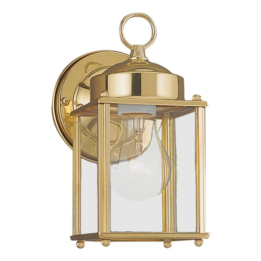 Sea Gull Lighting New Castle 8.25in H Polished Brass Outdoor Wall