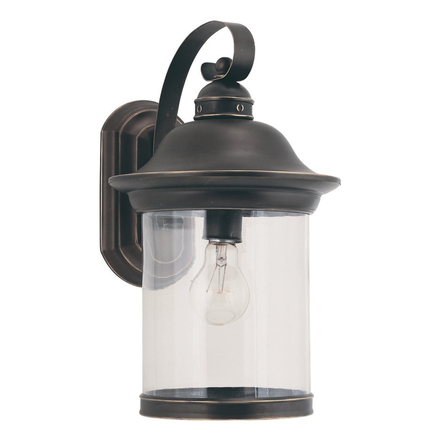 Shop Sea Gull Lighting Hermitage 15.25-in H Antique Bronze Outdoor Wall Light at Lowes.com