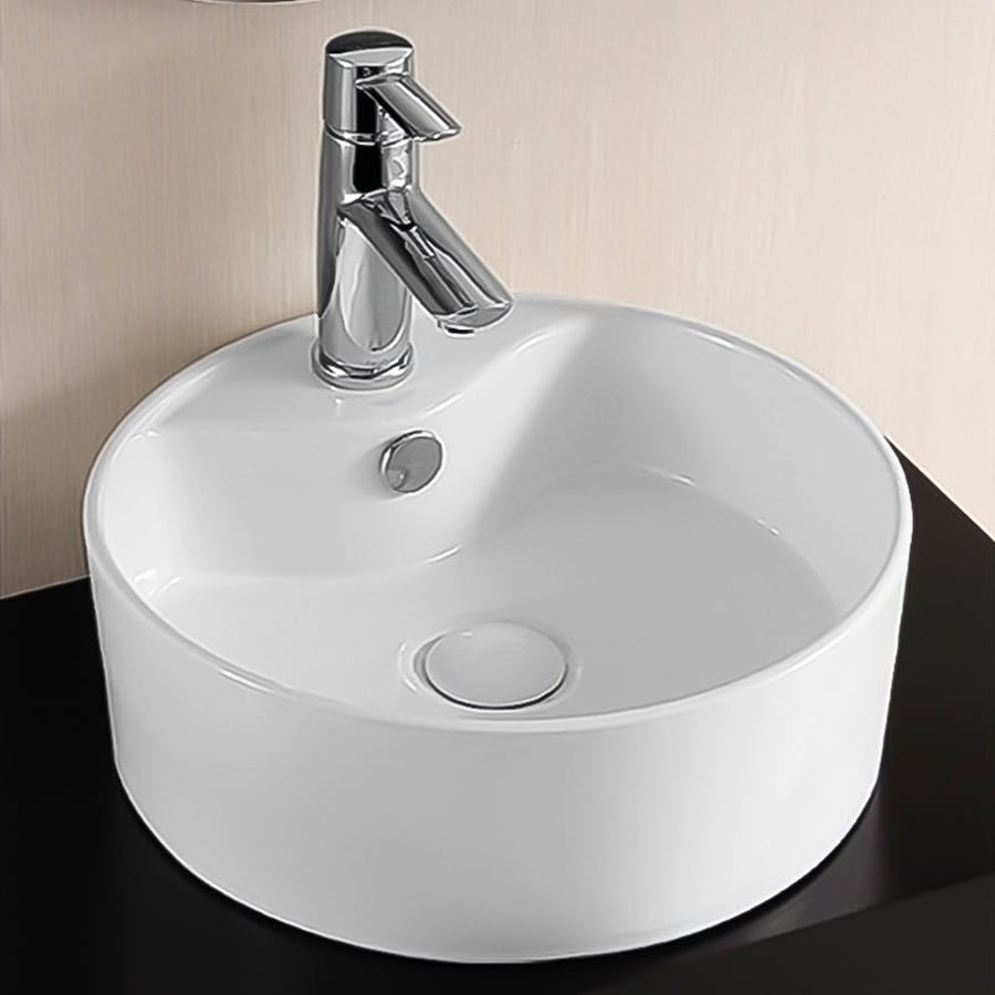 Shop Nameeks Ceramica White Ceramic Vessel Round Bathroom Sink at