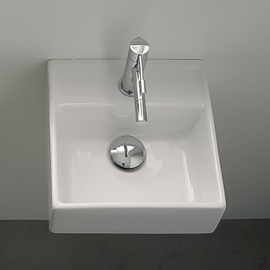 Shop Nameeks Scarabeo White Wall-Mount Rectangular Bathroom Sink with ...