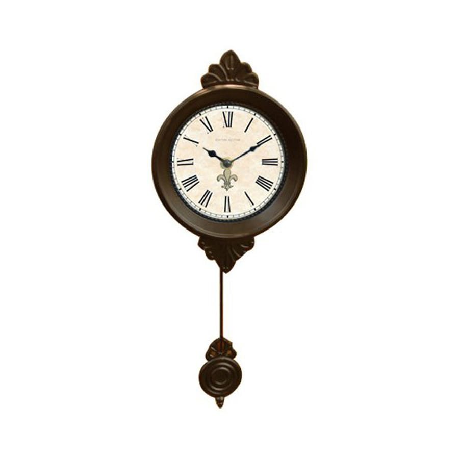 Shop Ashton Sutton Petite Analog Round Indoor Wall Clock with Pendulum