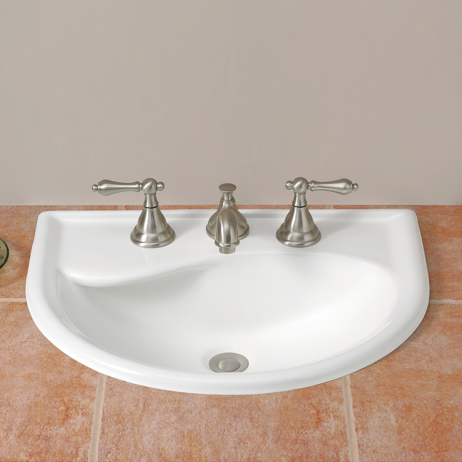 ... White Drop-in Semi-Circle Bathroom Sink with Overflow at Lowes.com