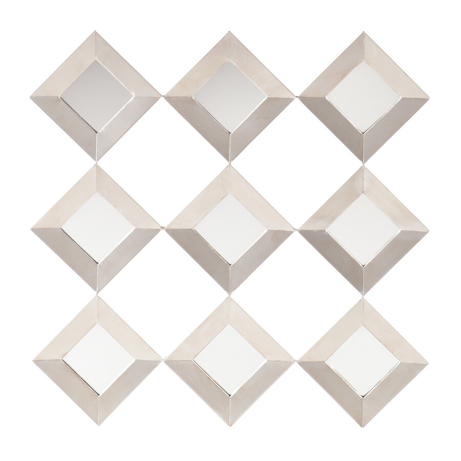 Boston Loft Furnishings Sonali Silver Beveled Diamond Wall Boston Loft Furnishings Sonali Silver Beveled Diamond Wall Mirror