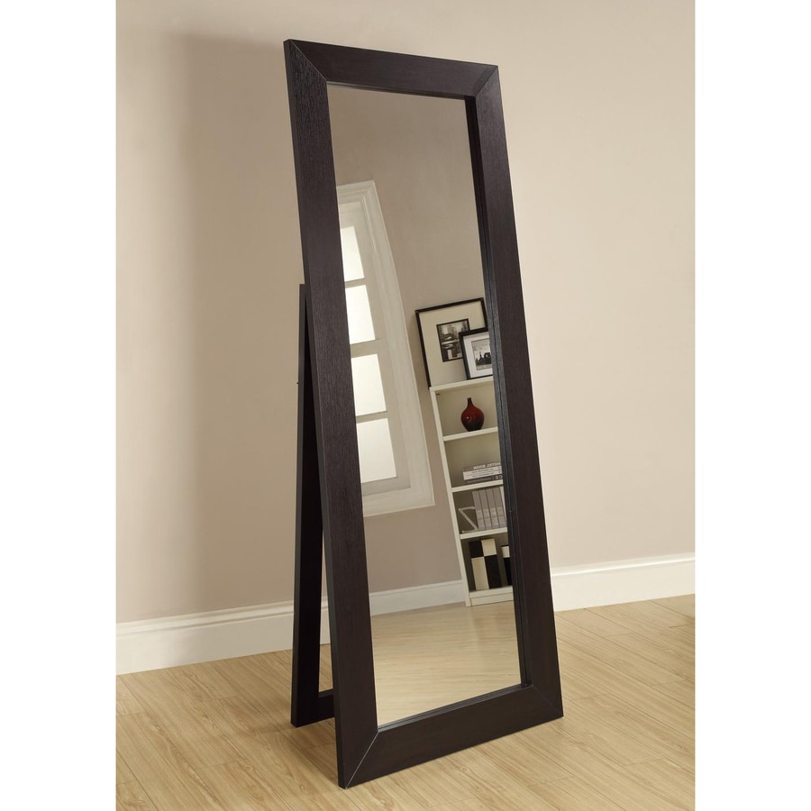 Shop Coaster Fine Furniture Black Beveled Floor Mirror at 