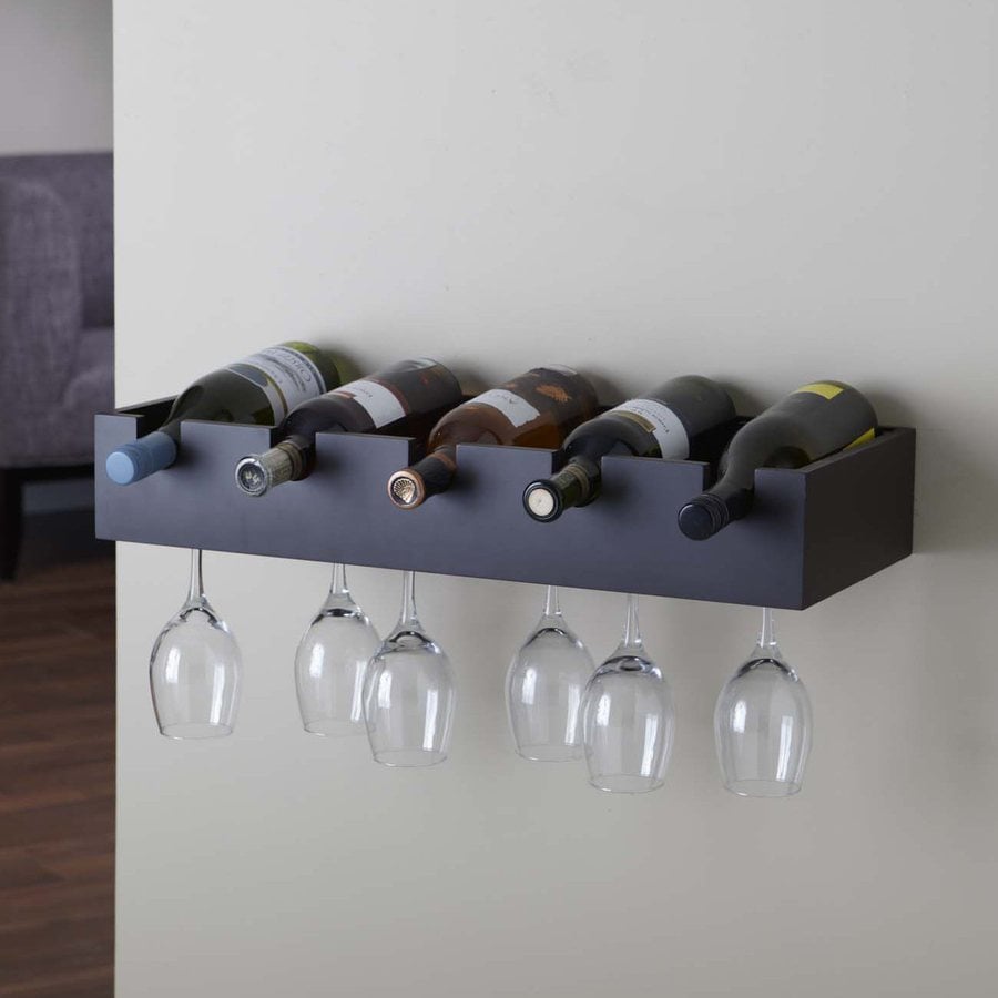 Nexxt Designs Ellington 5Bottle Espresso WallMount Wine Rack at