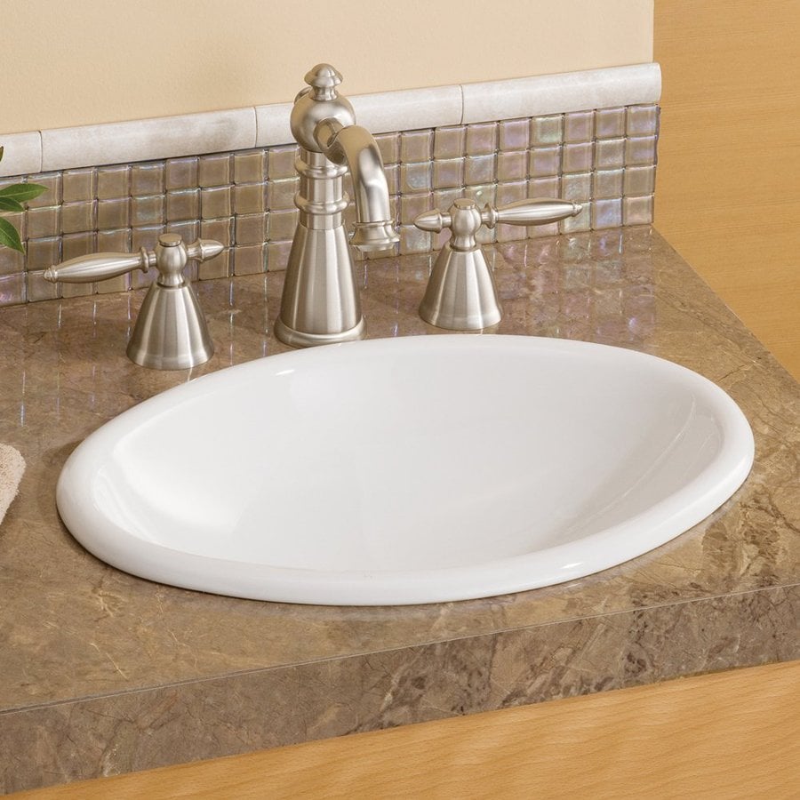 Cheviot White Drop In Oval Bathroom Sink At Lowes Com   50411578 