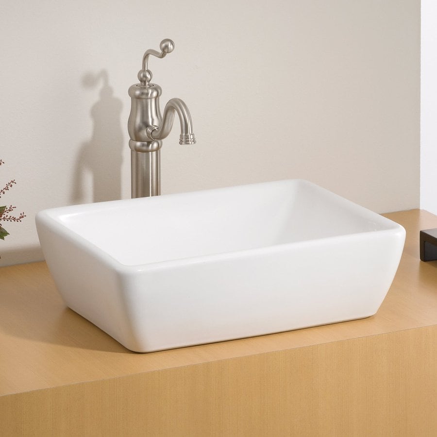 Shop Cheviot Riviera White Vessel Rectangular Bathroom ...