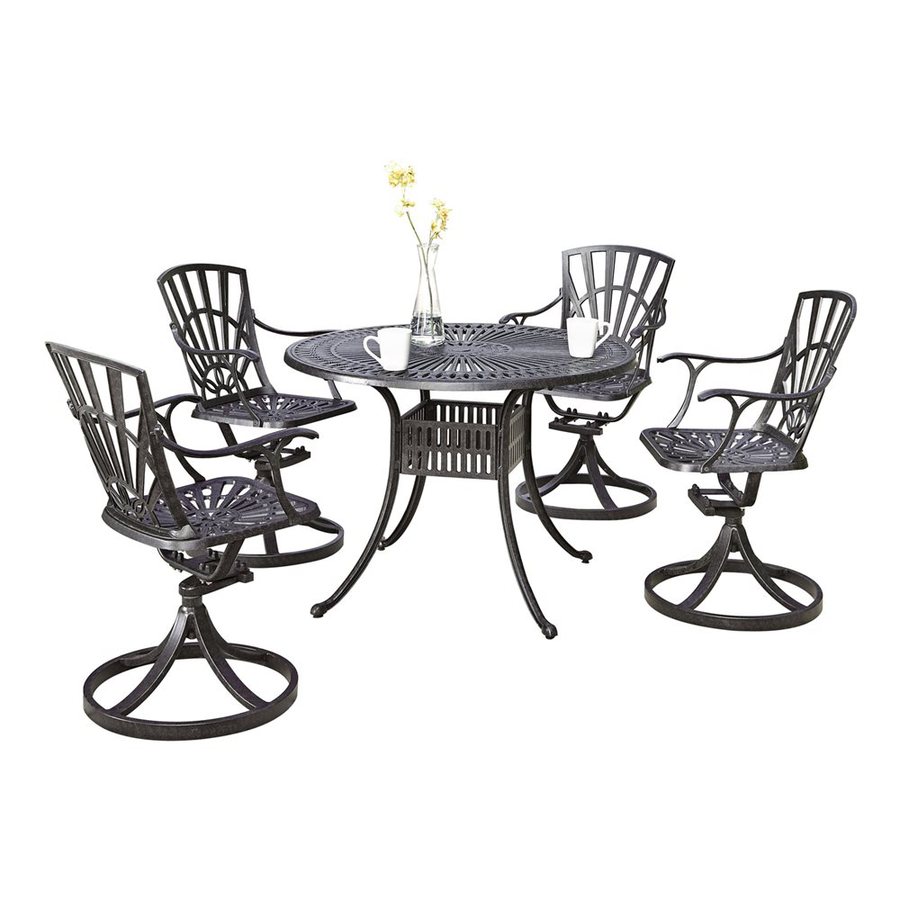 Shop Home Styles Largo 5Piece Charcoal Aluminum Patio Dining Set at