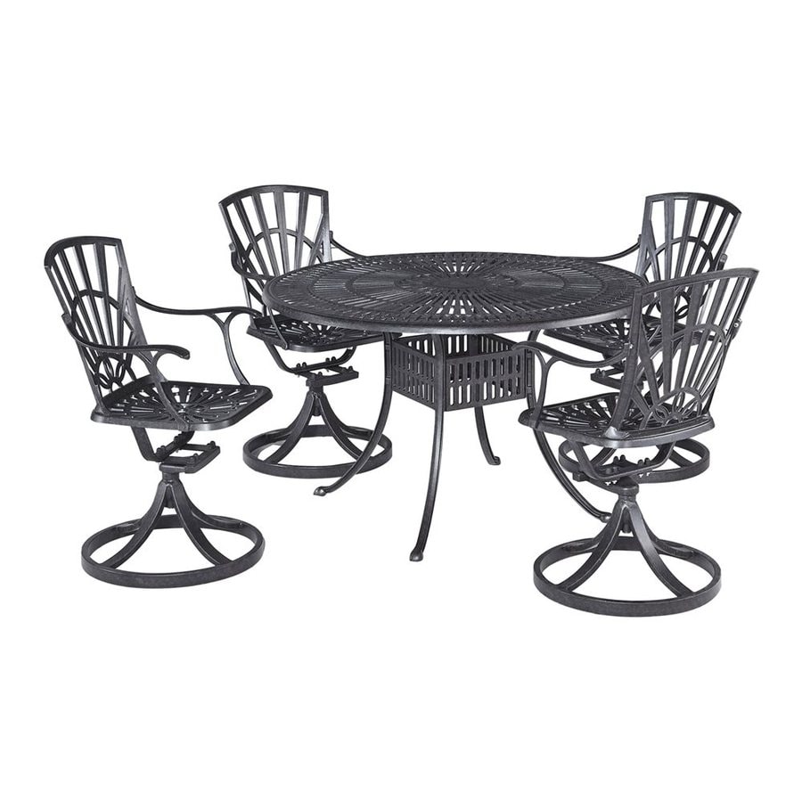 Home Styles Largo 5Piece Charcoal Aluminum Dining Patio Dining Set at