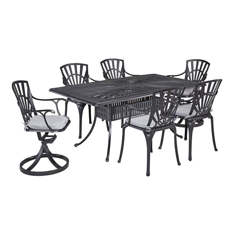 Shop Home Styles Largo 7Piece Charcoal Aluminum Patio Dining Set at