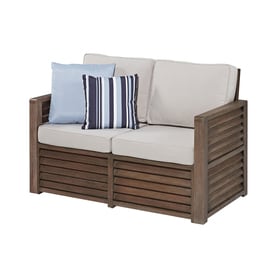 Patio Sofas Loveseats At Lowes Home Styles Barnside Outdoor Loveseat With Solid Steel Gray Cushion And Aged Sa Frame