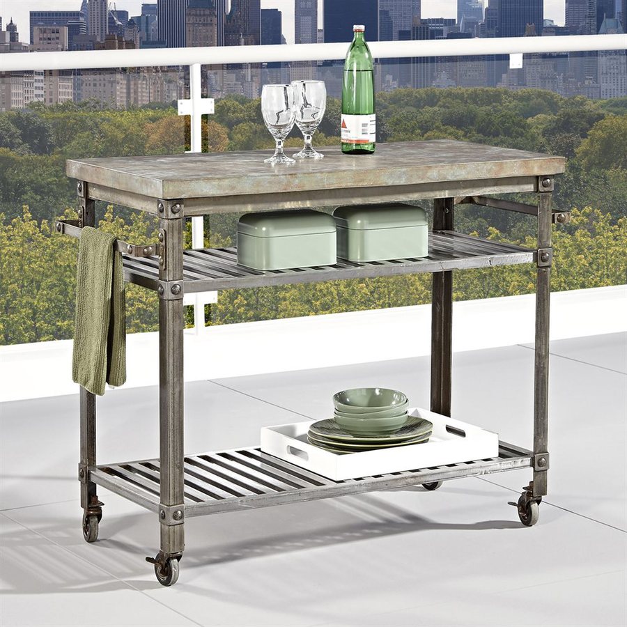Shop Home Styles Urban Style Aged Metal Outdoor Serving Cart at Lowes.com