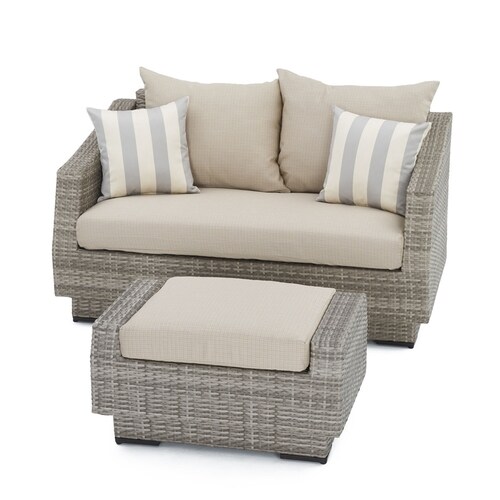 RST Brands Cannes 2-Piece Wicker Patio Conversation Set at Lowes.com