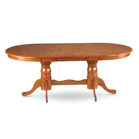 Dining Tables At Lowes East West Furniture Plainville Saddle Brown Wood Extending Dining Table