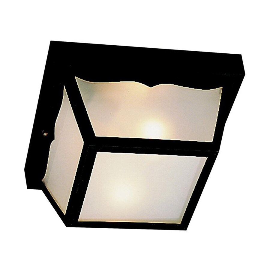 Kichler New Street 8.5in W Black Outdoor FlushMount Light in the