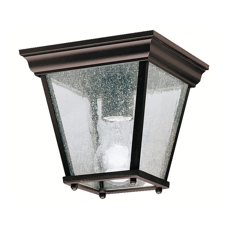 Shop Kichler New Street 7 25 In W Black Outdoor Flush Mount Light At   50436668 